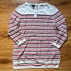 Talbots Red White Blue Strip Sweater S NWT